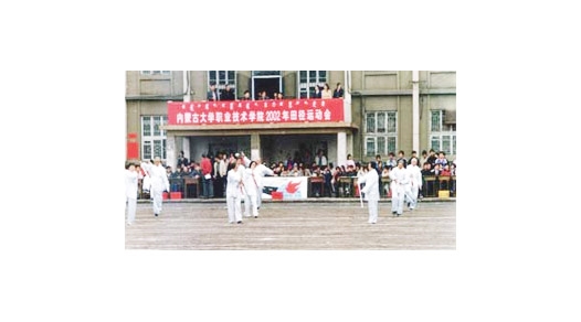 2002年校運會，老干部太極劍表演